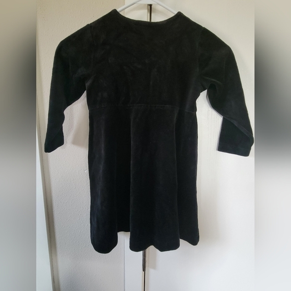 Lands End Black Velvet Embroidered Floral Dress - Picture 7 of 7